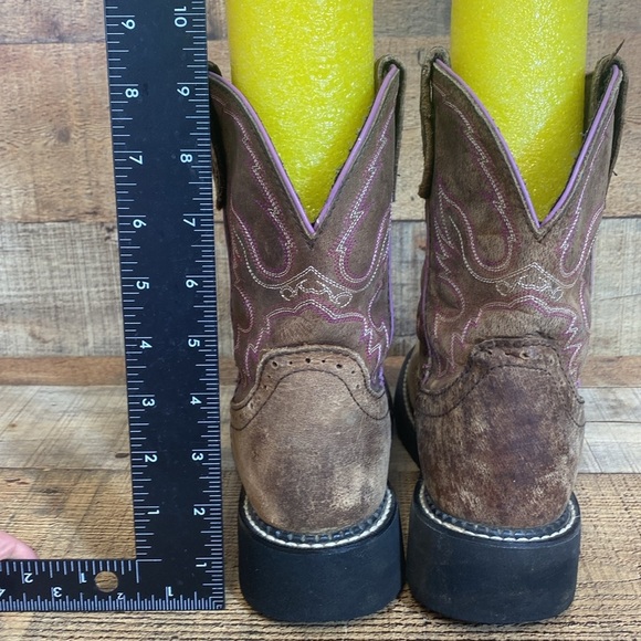 Justin Gypsy Western Boot Womens Size 6.5 B Leather Ankle Boots Round Toe Heels - Picture 8 of 13